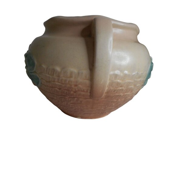 Vtg Hull Art Pottery 1940s WATER LILY Hull USA Jardinière Planter apricot walnut - Picture 4 of 7